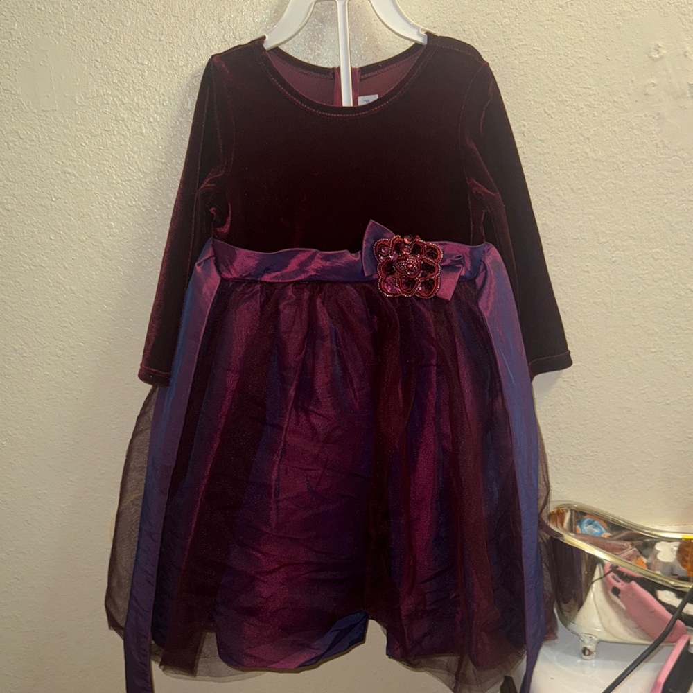 Elegant Burgundy Kids Dress